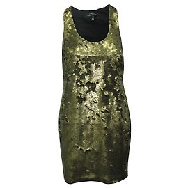 Robert Rodriguez Goldenes Paillettenkleid Golden Metallisch