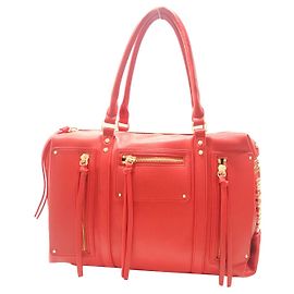 Braccialini Bauletto Handtasche Rot Leder Rot