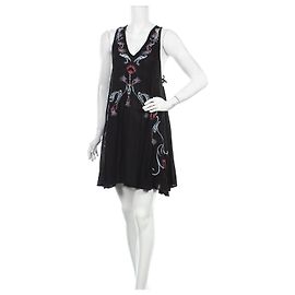 Free People Black Viscose Dress S Black