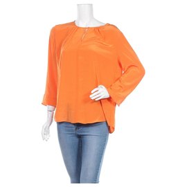 Luisa Cerano Orange Polyester Top Blouse Orange