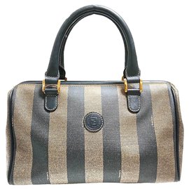 Fendi-Sac Boston Fendi Pequin noir-Marron,Noir