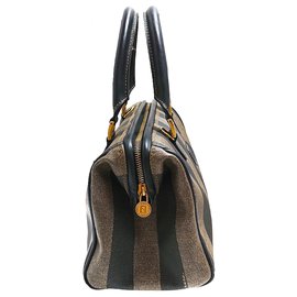 Fendi-Sac Boston Fendi Pequin noir-Marron,Noir