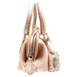 Fendi-Fendi Rose Selleria Sac à main en cuir-Rose,Autre