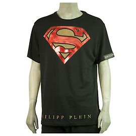 Philipp Plein & DC Comics T-shirt noir à manches courtes Superman - Taille 3XL Noir