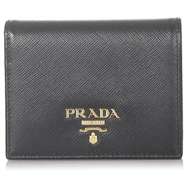 Prada-Prada Black Saffiano Bifold Wallet-Black