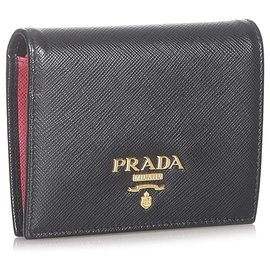 Prada-Prada Black Saffiano Bifold Wallet-Black
