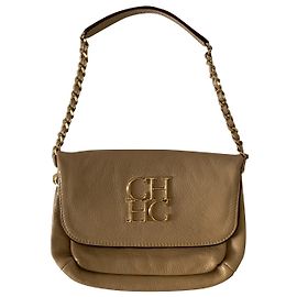 Carolina Herrera Pochette en cuir beige Beige