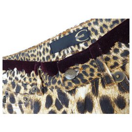 Just Cavalli-Rare- Just Cavalli slim V. Bassa jeans for women, never worn, with original tags-Leopard print