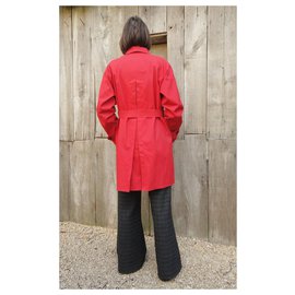 Burberry-imperméable Burberry type Mackintosh t 40-Rouge