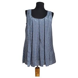 Top de alças de seda azul Massimo Dutti Azul