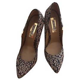 Pinko Blue Denim Heels 8 cm Blue