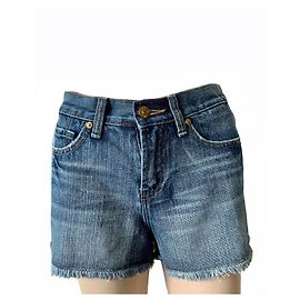 7 For All Mankind Denim Shorts Blau Zerrissen Blau