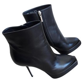 Dior Black Leather Ankle Boots Black