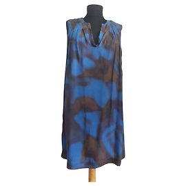 Filippa K Seidenkleid Blau Blau Mehrfarben