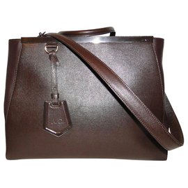 Fendi-FENDI bag 2 days Dark brown Medium shoulder strap excellent condition-Brown,Dark brown