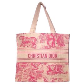DIOR Riviera shopping bag Red Cream
