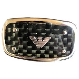 Gemelos Emporio Armani Negro Gris Hardware de plata