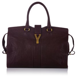 Yves Saint Laurent Sac à main en cuir YSL Cabas Chyc Ligne Violet Violet