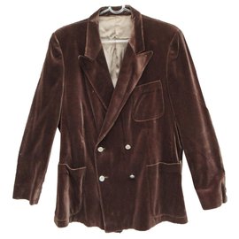 Yves Saint Laurent-vintage Yves Saint Laurent jacket size M-Dark brown