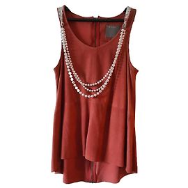 Muubaa Red Deerskin Suede Top Size 36 Red