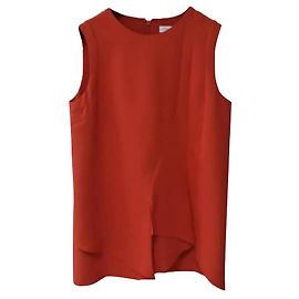 Christian Dior Top De Seda Roja Sz 40 Roja