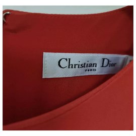 Christian Dior-Christian Dior Red Silk Top Sz 40-Vermelho