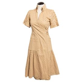 Diane Von Furstenberg Robe Bellette vintage DvF Caramel
