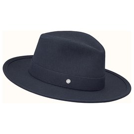 Hermès-HERMES OSSIE Hat in cotton canvas SIZE 56-Blue