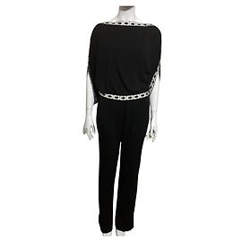 Diane Von Furstenberg DvF jumpsuit "Lucy embellished" Black Silvery White