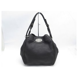 Fendi-SAC A MAIN FENDI SELLERIA 8BR489 SEAU EN CUIR MARRON LEATHER HAND BAG-Marron
