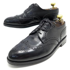 JM Weston-JM WESTON DERBY SHOES 588 TRIPLE SOLE 8D 42 BLACK LEATHER PRINT-Black