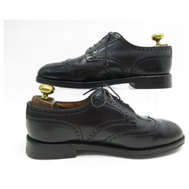 JM Weston-JM WESTON DERBY SHOES 588 TRIPLE SOLE 8D 42 BLACK LEATHER PRINT-Black