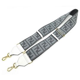 FENDI YOU MONOGRAM SHOULDER STRAP IN GRAY CANVAS SHOULDER GUITAR STRAP Grey