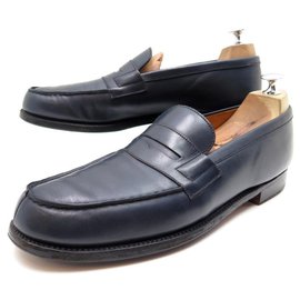 JM Weston-JM WESTON LOAFERS 180 9.5b 43.5 NAVY BLUE LEATHER LOAFERS SHOES-Navy blue
