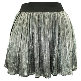 Zadig & Voltaire Metallic Silver Mini Skirt Silvery Metallic