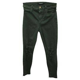 J Brand Pantalones verde oscuro con lágrimas Verde