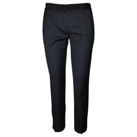 Prada-Pantalones de oficina con correas laterales-Negro