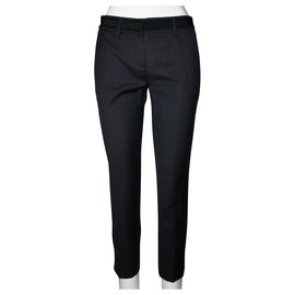Prada-Pantalones de oficina con correas laterales-Negro