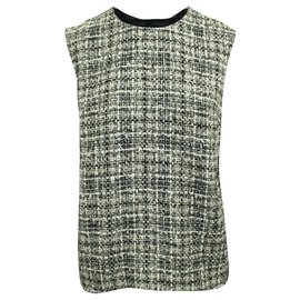 Lanvin Top sem mangas tweed Branco