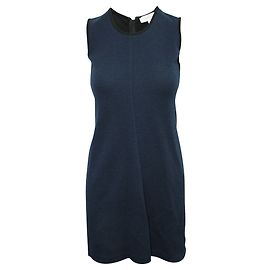 Calvin Klein Vestido azul oscuro con paneles negros Naranja Coral