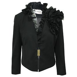 Lanvin Blazer nero elegante con volant Nero