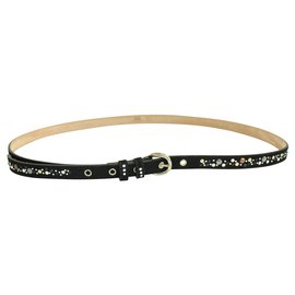 D&G-Black Belt with Embellishments-Black
