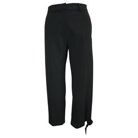 JW Anderson-Wide Leg Black Pants with Tie at one side-Black