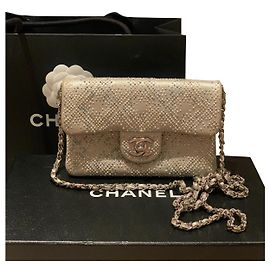 Mini borsa a tracolla Chanel Beige