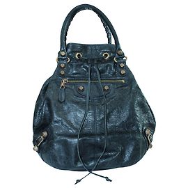 Balenciaga GIANT 12 Sac Pompon Bleu Bleu Marine