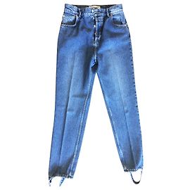 Balenciaga Calça jeans com estribo azul Azul