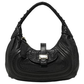 Fendi-Fendi Black Spy Leather Handbag-Black