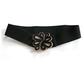 Marni Elastischer Gürtel mit Vintage-Harzschnalle Schwarz