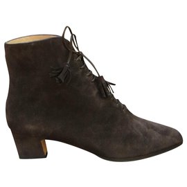 Salvatore Ferragamo-bottines Salvadore Ferragamo p 36,5-Marron