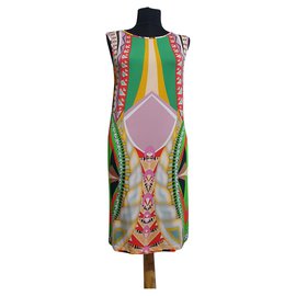 Autre Marque Vestido Piu Piu de Viscose e Elastano Multicor